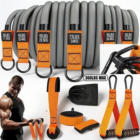 Resistance Strap with Handle: Used for Muscle Training, Strength Building, Body Shaping, Yoga, Home Fitness Equipment - Natural