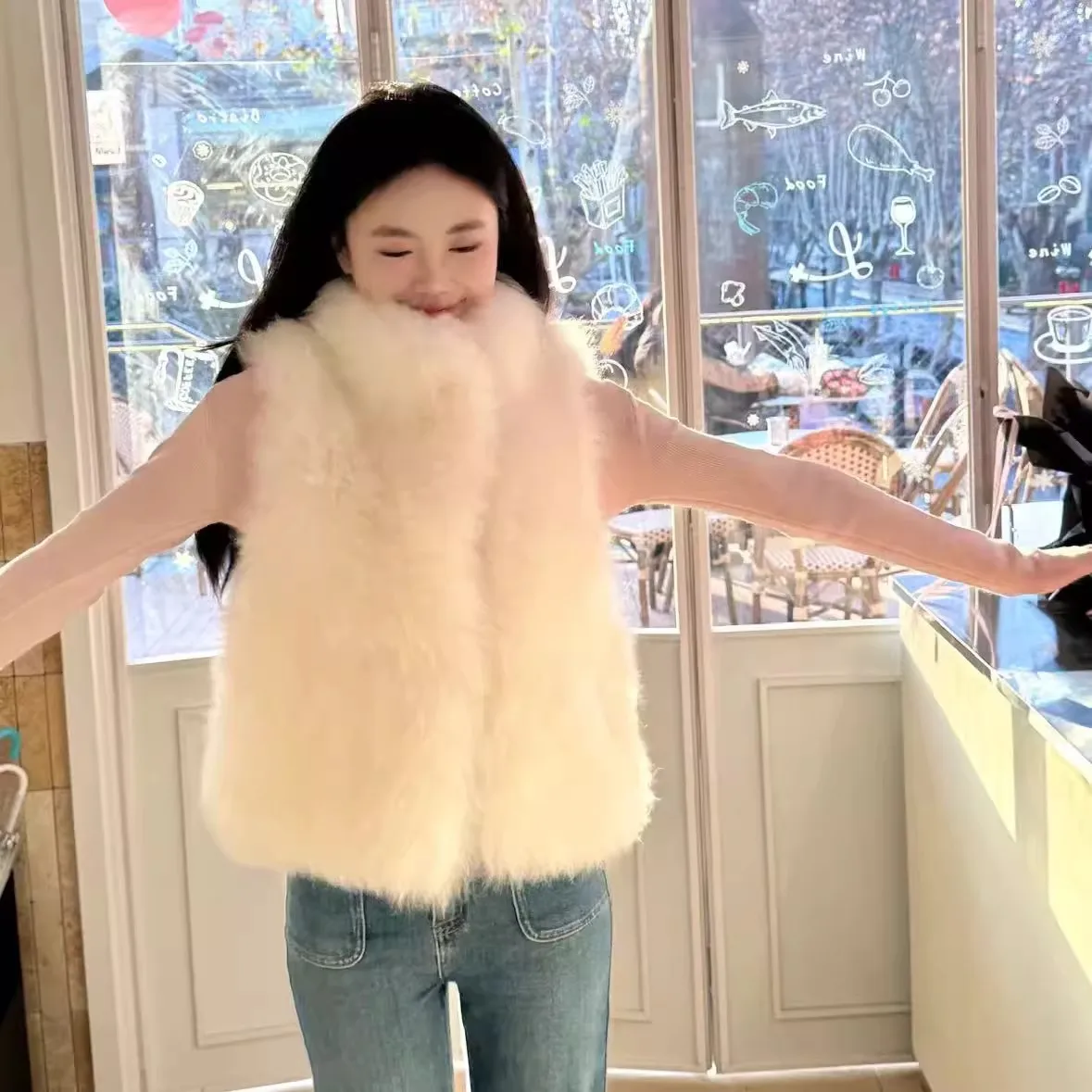 Women Faux Fur Coats Vest Jackets Sleeveless Coat Thick Warm Y2k Streetwear Jacket Elegant Work Outerwear Autumn Winter 2026