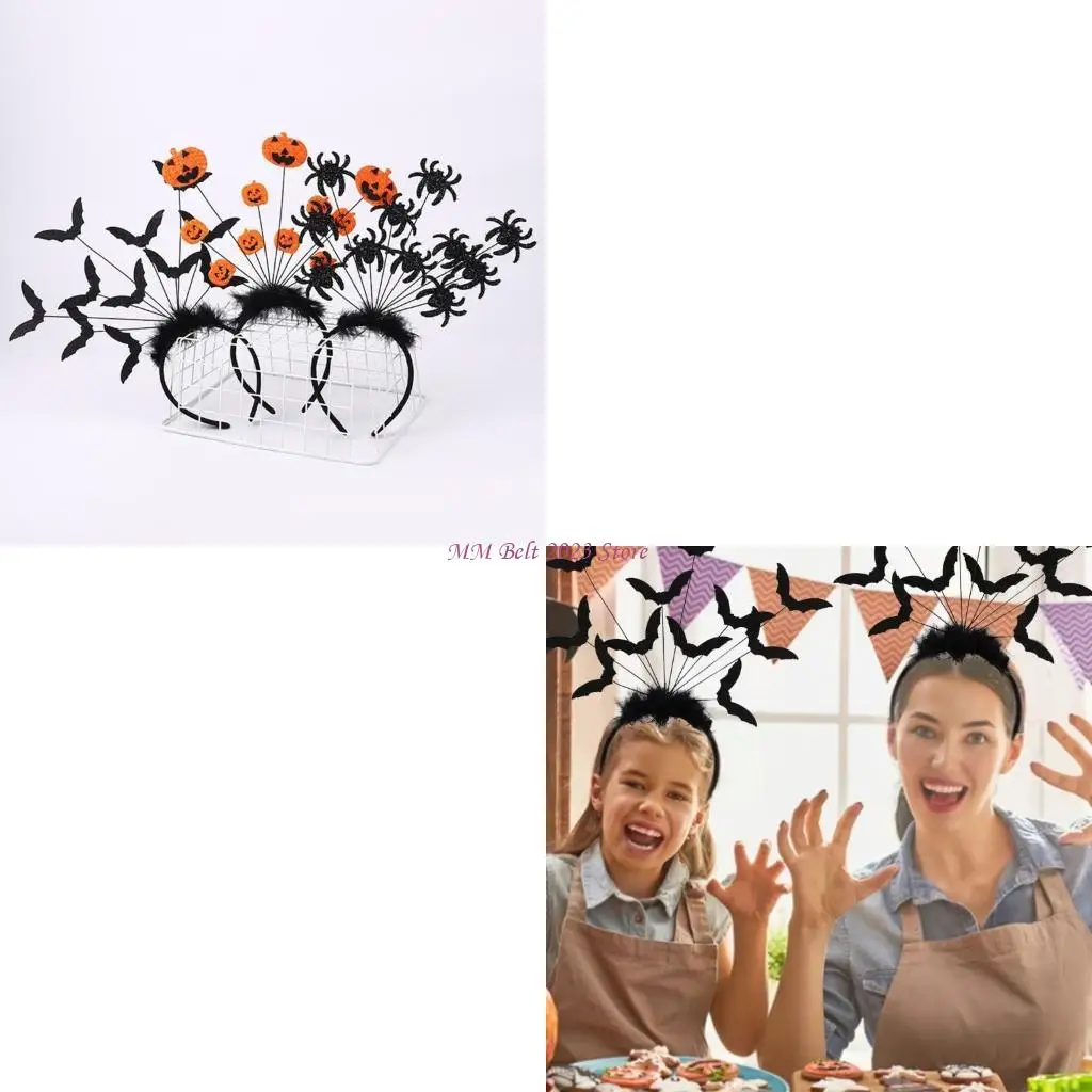 

49ME Carnivals Party Headbands Colorful Spooky Spiders Headband Woman Makeup Hairband Makeup Taking Photos Headpiece