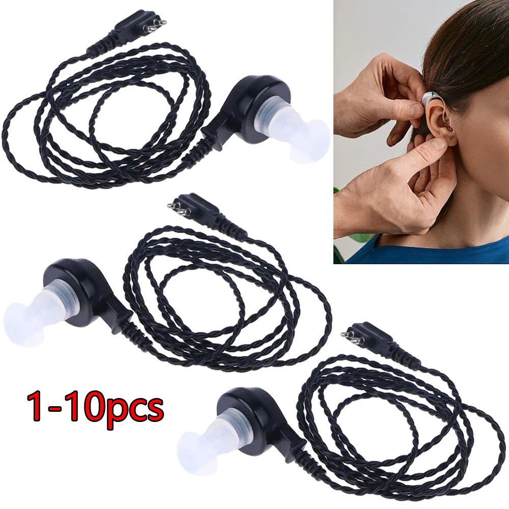 1-10pcs Hearing Aid Cable Hearing Aid Dedicated Headphone Headphone Cable Black Two Speaker Cable Earplug Accessories