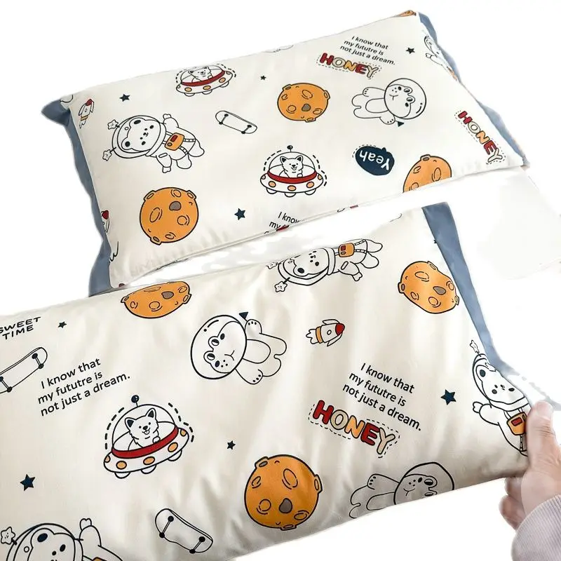 High Quality Baby Pillowcase 100% Cotton 60S Long-Staple Cartoon Pillowslip For Children Boys Girls 1PC Soft Health 40*60cm Kids