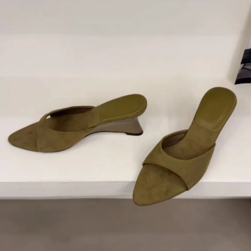 *Sommerneue spitze Pantoletten mit Absatz, bequeme Freizeitpantoletten, modische, heiß begehrte, sexy Bankett-High-Heel-Pantoletten für Damen – Detail 4