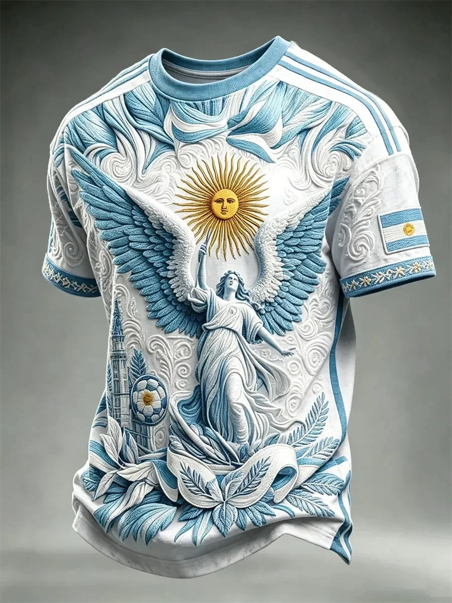 2026-27 Argentina Fans Football Training T-Shirt - 3D Print - Fashionable, Comfortable and Breathable - Family Clothing Y2k