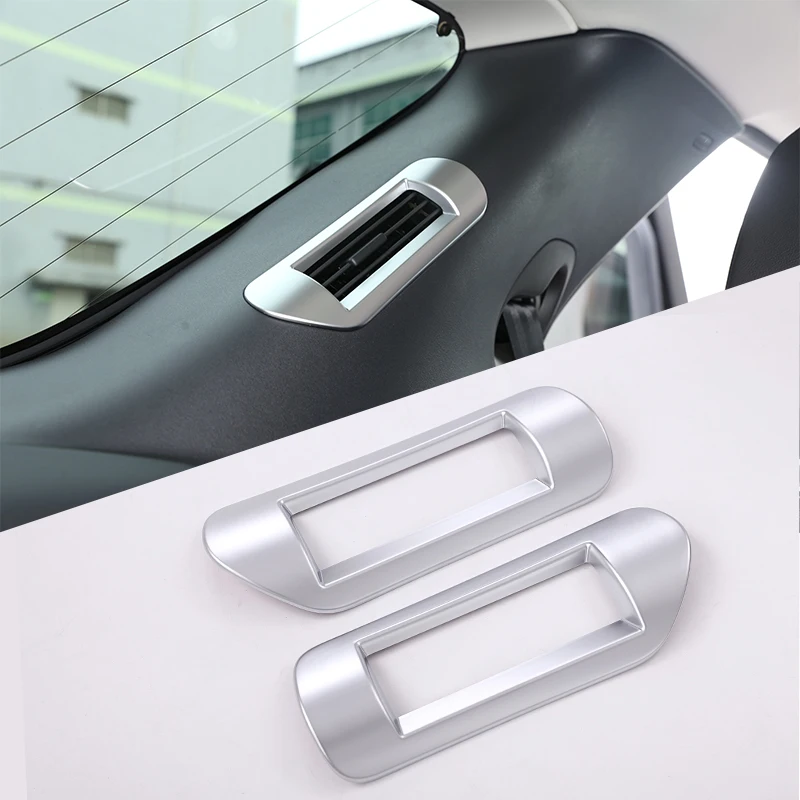 2 Pcs ABS Matte Chrome C Pillar AC Vent Frame Cover Trim For Land Rover Discovery 5 2017 Car Accessories