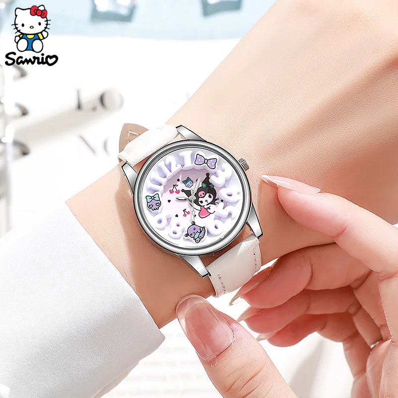 Sanrio Hello Kitty Watch Kawaii Kuromi Cinnamoroll Quartz Casual Fashion Melody WristWatch Women Kid Girl Children Birthday Gift