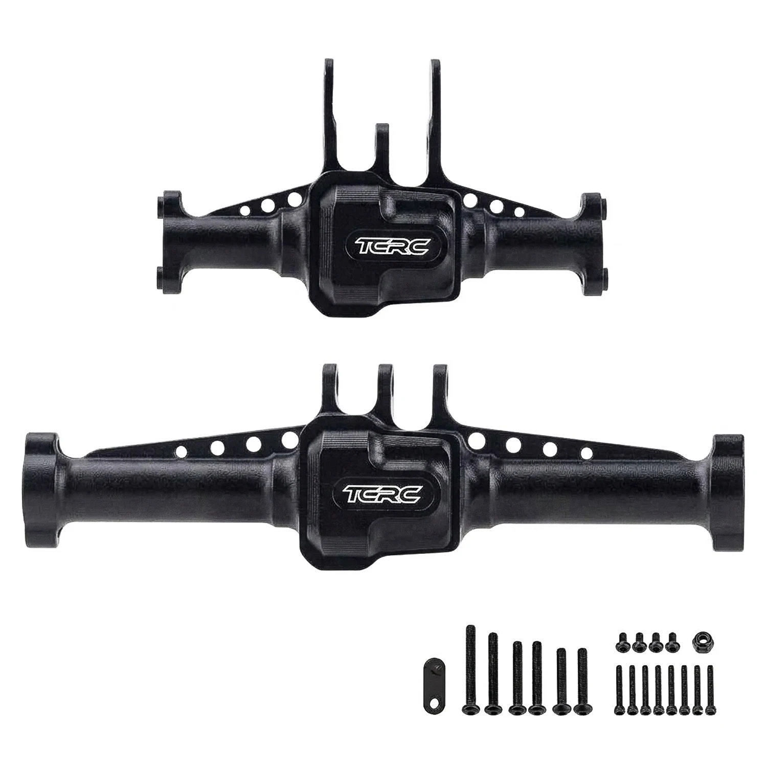 TCRC Aluminum Front Rear Axle Housing with Diff Covers Set for 1/18 TRX4M Bronco Defender F-150 High Trail Crawler Truck Upgrade