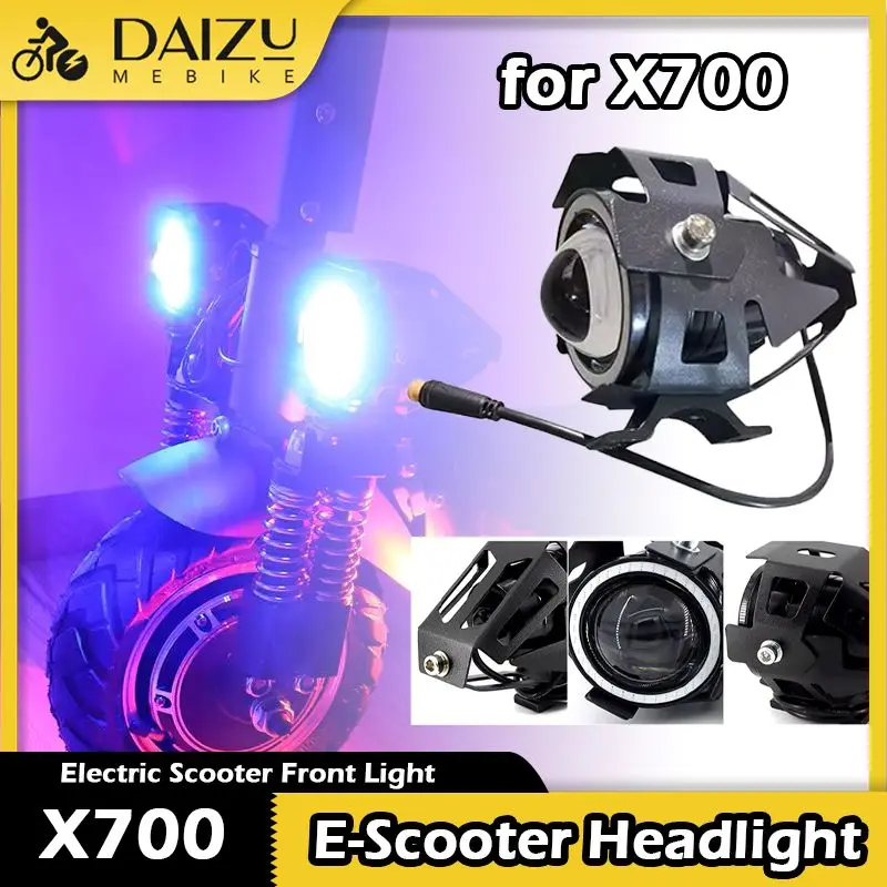 12V Aluminum Alloy Headlight for X700 Electric Scooter Exclusive Accessories Waterproof E-Scooter LED Big Front Light Eagle Eye