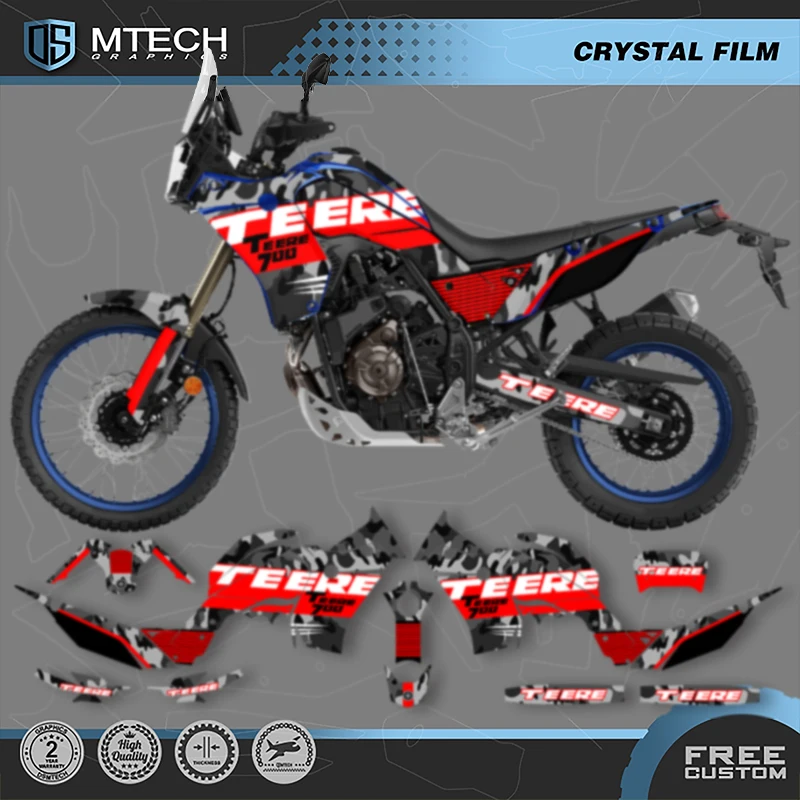 DSMTECH Custom Motorcycle Graphics Enduro Decals Stickers Kits For YAMAHA TENERE T700 2018 2019 2020 2021 2022 2023 007