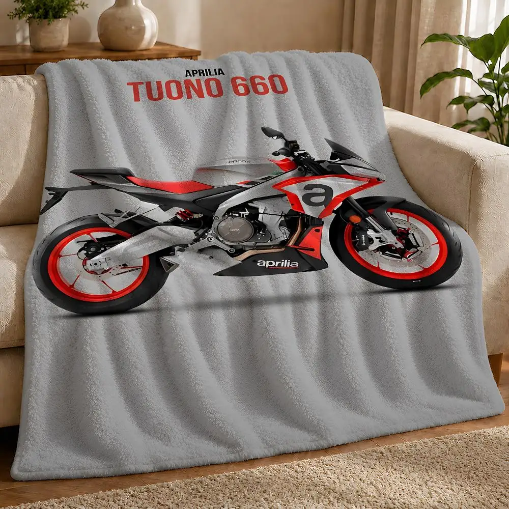 Cool Aprilia Motorcycle Throw 1pc Flannel Blanket Soft Lightweight Warm Cozy For Bedroom Sofa Bed