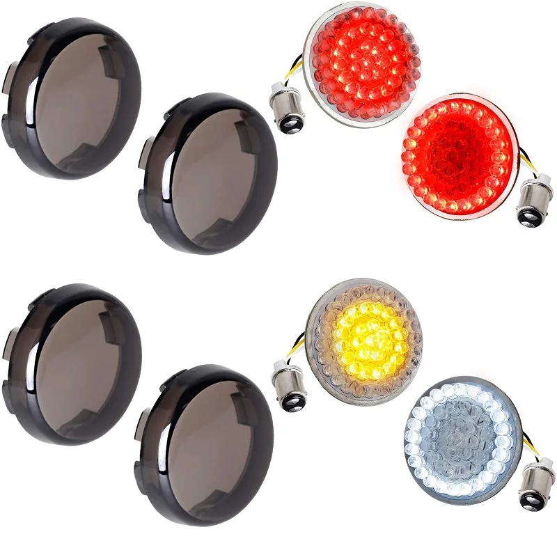 

2In Bullet Front & Rear LED Turn Signals 12V Motorcycle Brake Running Lights Panel with 1157 Base For Harley Sportster Dyna Iron