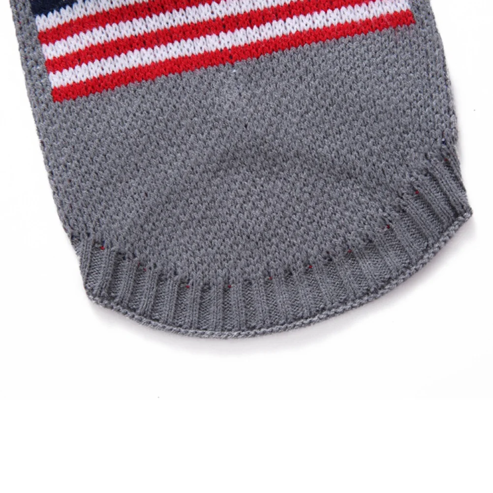 

Turtleneck Grey Dogs Sweater Christmas Pet Knitted Sweater Warm Winter Puppy Clothes Festive Outfit Christmas Puppy Clothes