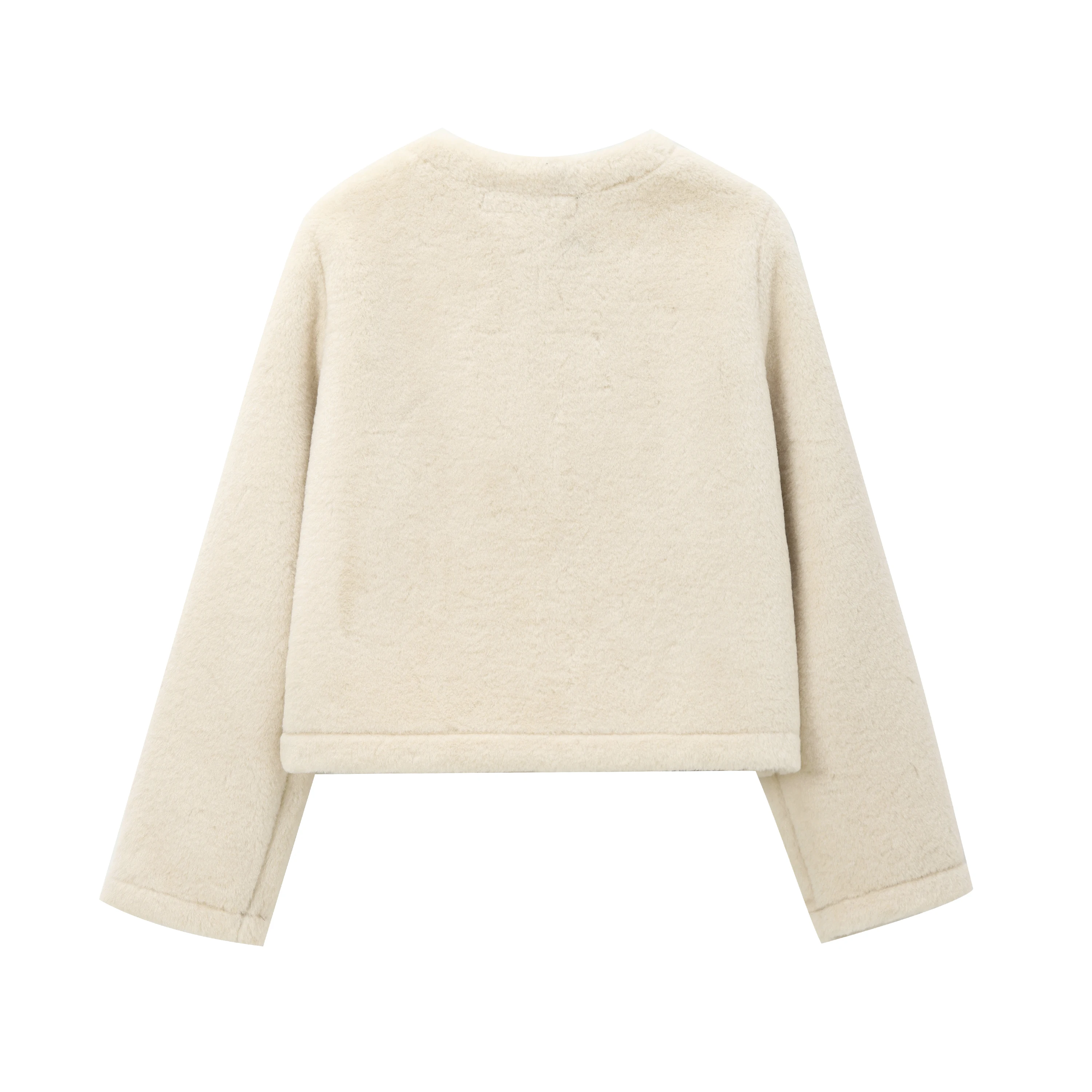 JNLEAOG Double-Sided Rope Knot Jaet Women's Outerwear Windproof Long Sve round Ne Polyester Fiber Regular Length