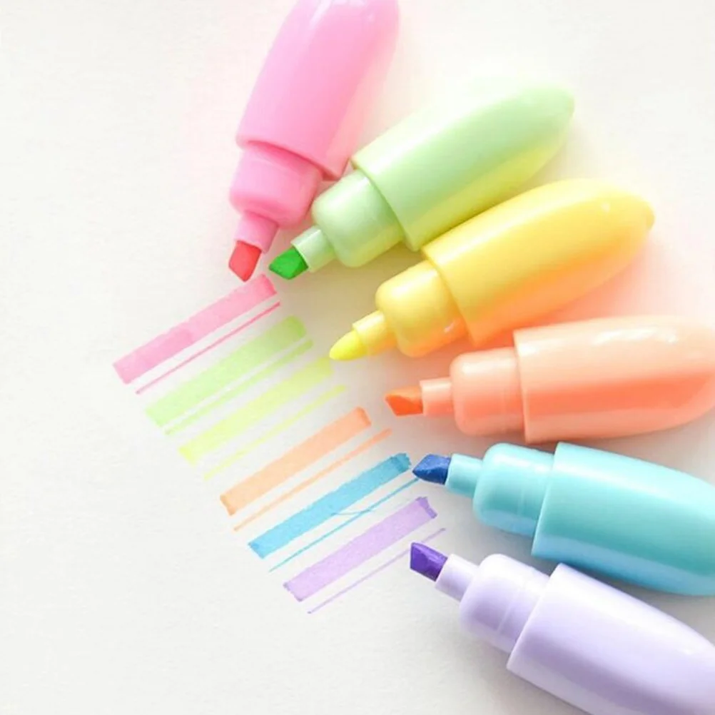 6 Pcs Watercolor Pen Bookmarks Bananas Note Marking Pens Adorable Highlighter Cartoon Markers Child