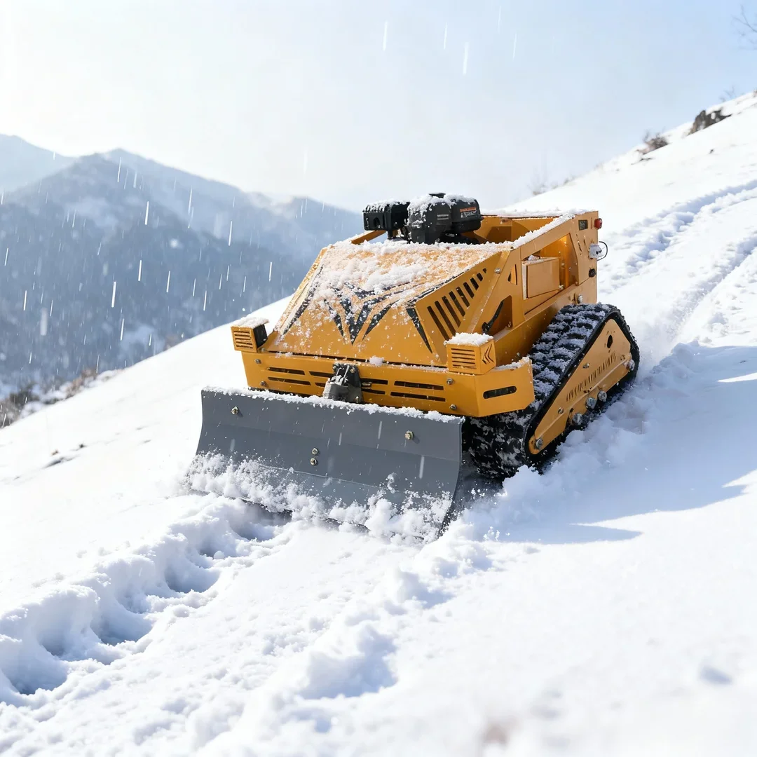 

Customized Heavy-duty Remote Control Lawn Mower - High-power Engine Remote Start with Snow Shovel Kit