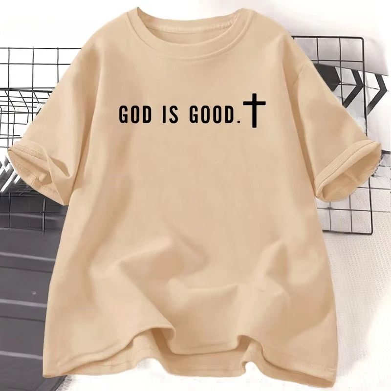 God Is Good Trendy Christian Tshirt Gift Faith Women Men T-shirt Faith Tee Church Group T Shirts Oversized Loose Clothes
