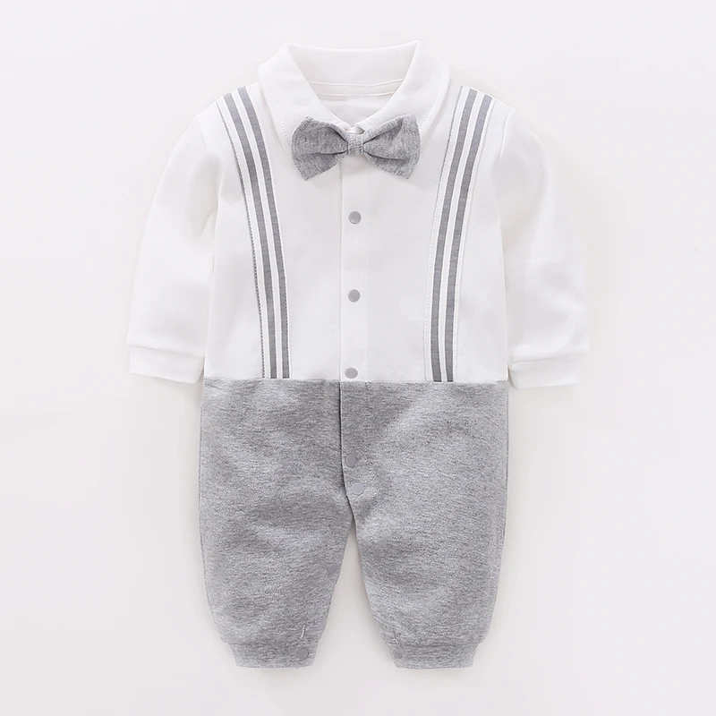 

Kavkas 0-12 Months Baby Boy Clothes Gentlemen Design Cotton Body bebe Rompers Long Sleeve Cool Boys Jumpsuit