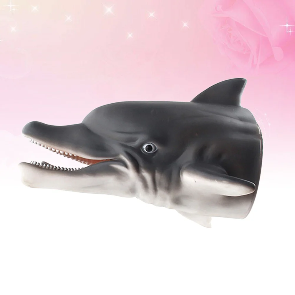 イルカハンドパペット グレー 安全で耐久性のある素材 子供用 ロールプレイ 動物ハンド インタラクティブ 子供用ギフト 海をシミュレート