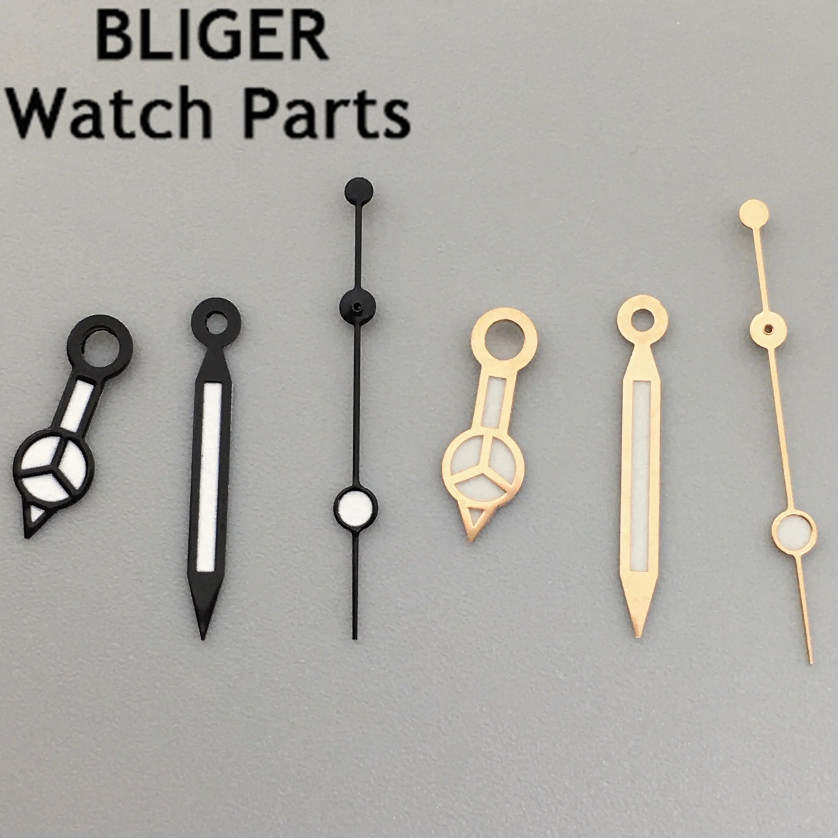 

BLIGER black rose gold watch hands luminous fit NH35 NH36 ETA 2824 2836 Miyota 8205 8215 821A Mingzhu 2813 3804 movement