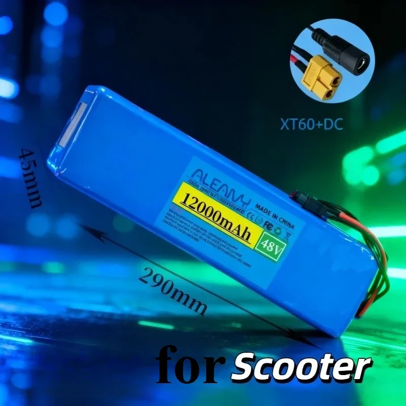 

48V 12000mAh 21700 Battery Pack (13S2P) – 700W ,for Scooter, Includes 54.6V Charger, Rechargeable High-Capacity Power