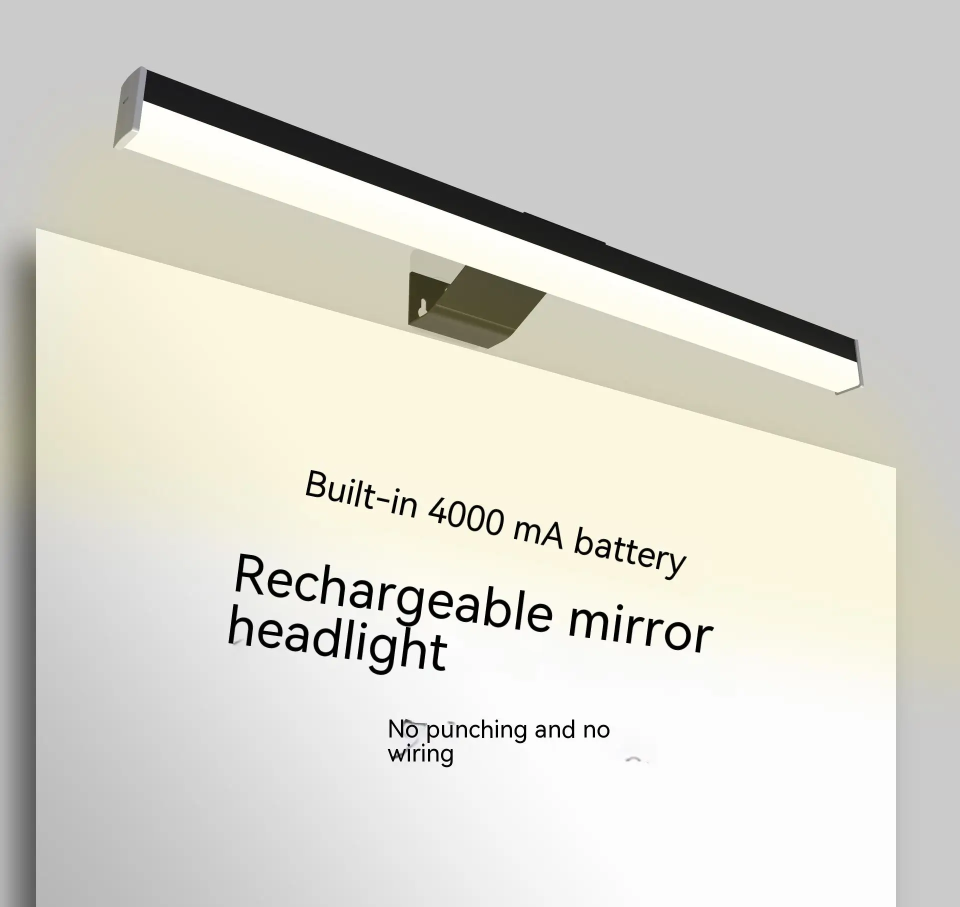 4000mAh Indoor Modern Wall Sconces Mirror Wall Light Indoor Lights 55cm USB Rechargeable LED Bathroom Light Mirror Wall Lamp