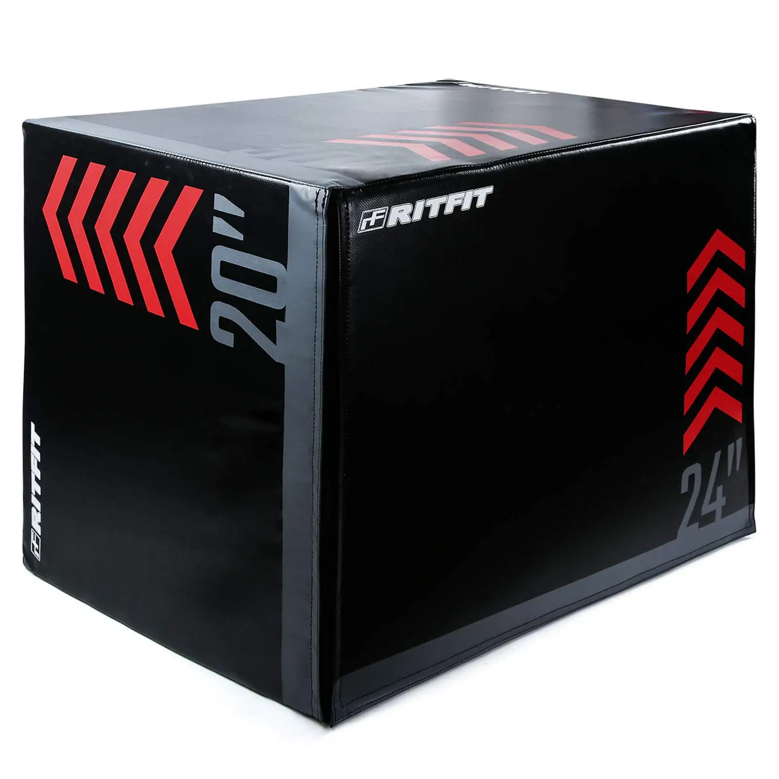 RitFit 3 in 1 Extra Firm Soft Plyo Box Foam Plyometric Box-30”x24”x20”-20