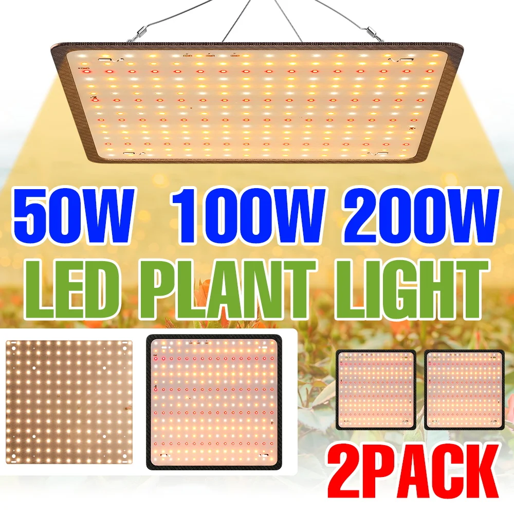 

Светодиодная лампа для растений 200 Вт, полный спектр, Quantum Board, фитолампа для выращивания цветов и овощей в помещении, для гроубоксов и теплиц