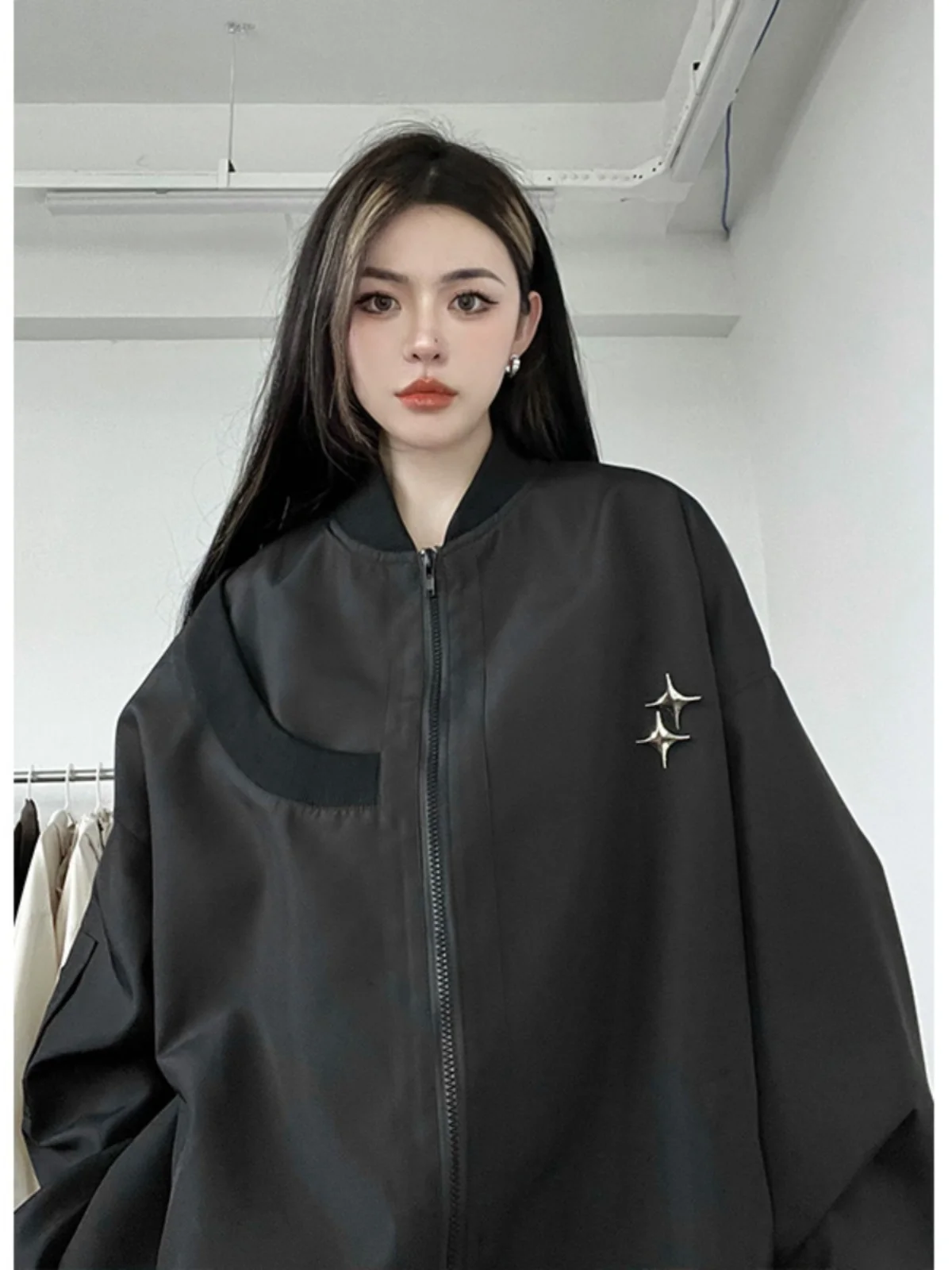 

Cleanfit American Sle Spring Autumn Men's Baseball Jaet Flight Outerwear Trendy Brand Youth Polyester Fiber Stand Fit