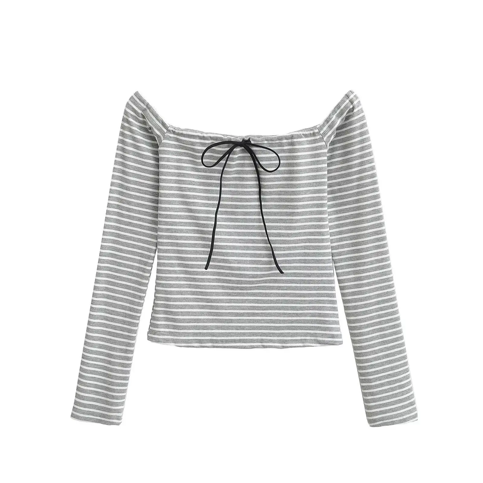 

Облегающая полосатая футболка Long Sve на одно плечо, женская базовая футболка, сексуальный летний повседневный топ для девочек Faion ort Length