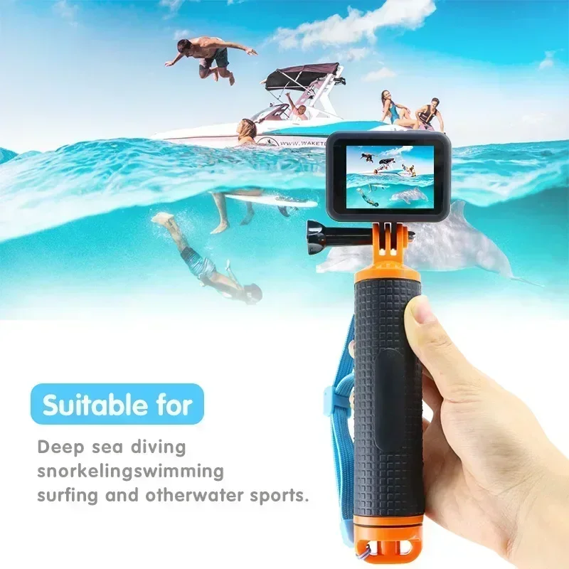 Galleggiante Impugnatura Treppiede Galleggiabilità Asta Palo Bastone Monopiede per Go Pro Hero10 9 8 7 6 5 4 3 per Xiaomi Yi 2 4K 360 Osmo Action Camera