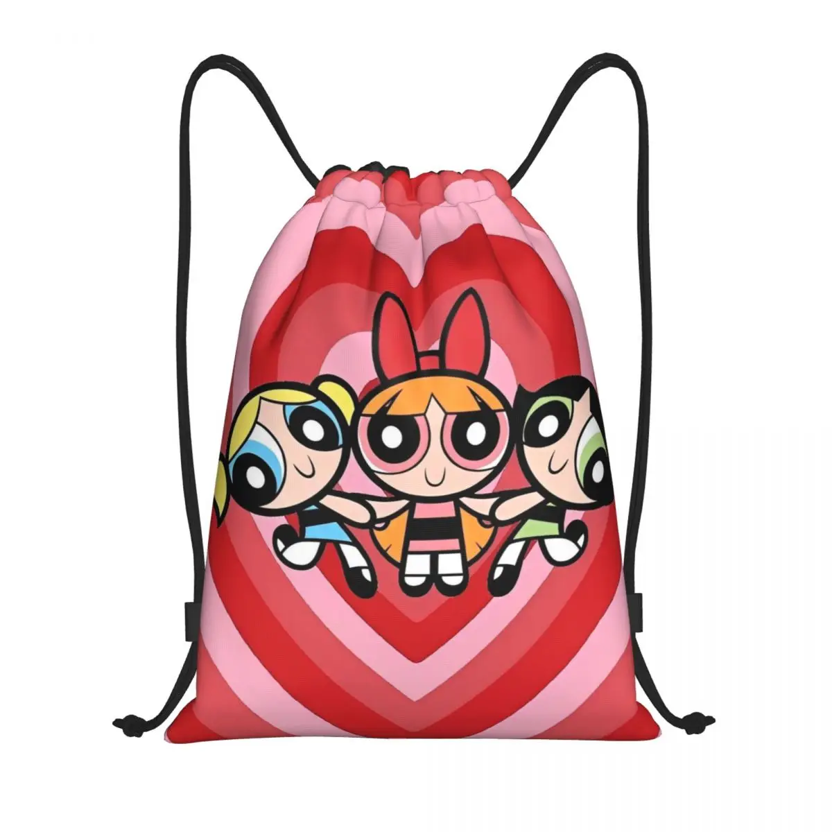 

Cartoon Cute P-Powerpuff Girls Drawstring Backpack Gym Sports Sackpack String Bag for Cycling