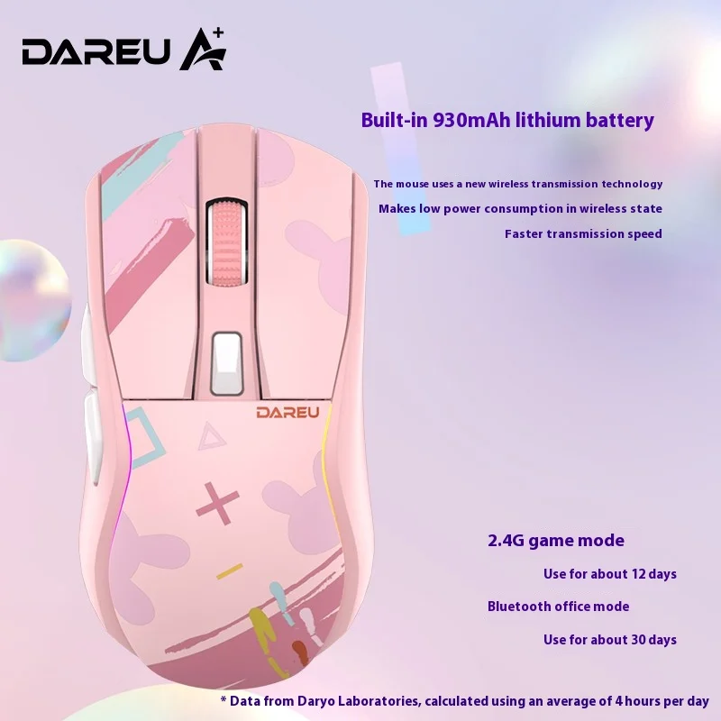 Dareu A950/a955 Mouse Three Mode 2.4g Wireless Lightweight With Charging Base Gaming Mouse Pc Accessories For Win/mac/ios gift