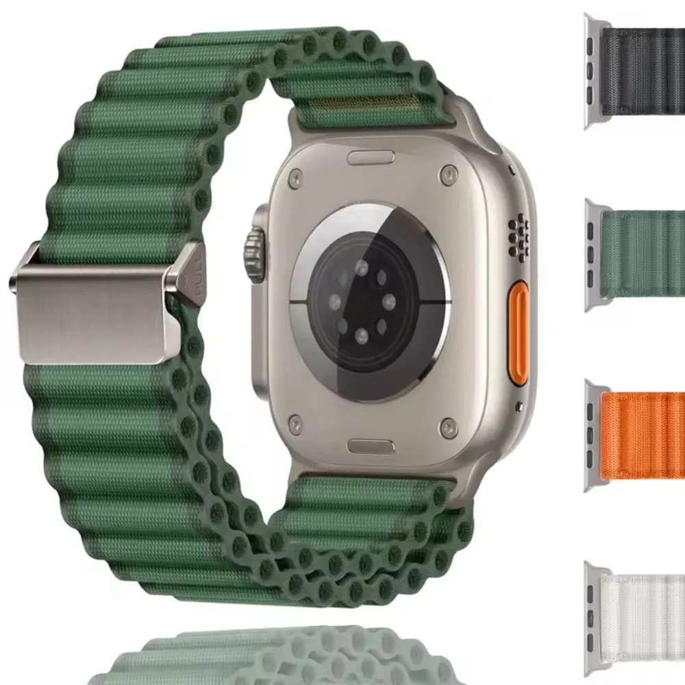 النايلون المنسوجة حلقة حزام لساعة سامسونج جالاكسي الترا 2025 47 مللي متر معصمه مريحة ل غالاكسي 8-7 الترا 47 مللي متر اكسسوارات حزام #4