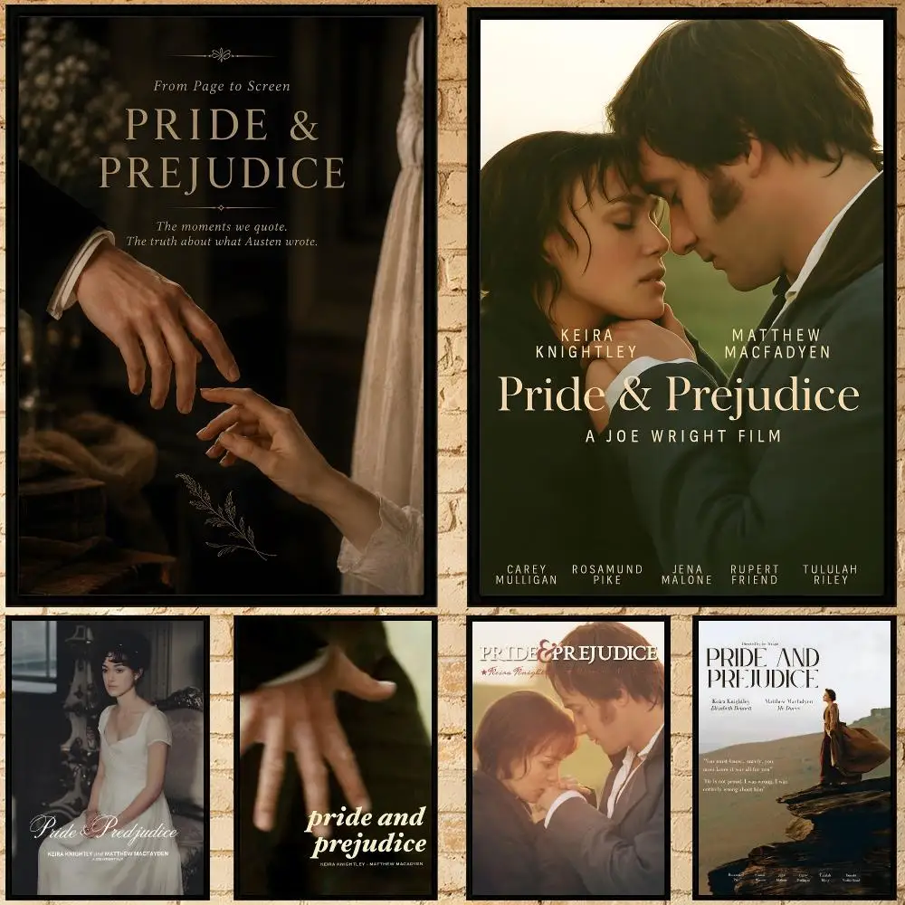 movie Pride & Prejudice Poster Poster HD Waterproof Self-adhesive Art Print Wall Decor for Bedroom Living Room Gift