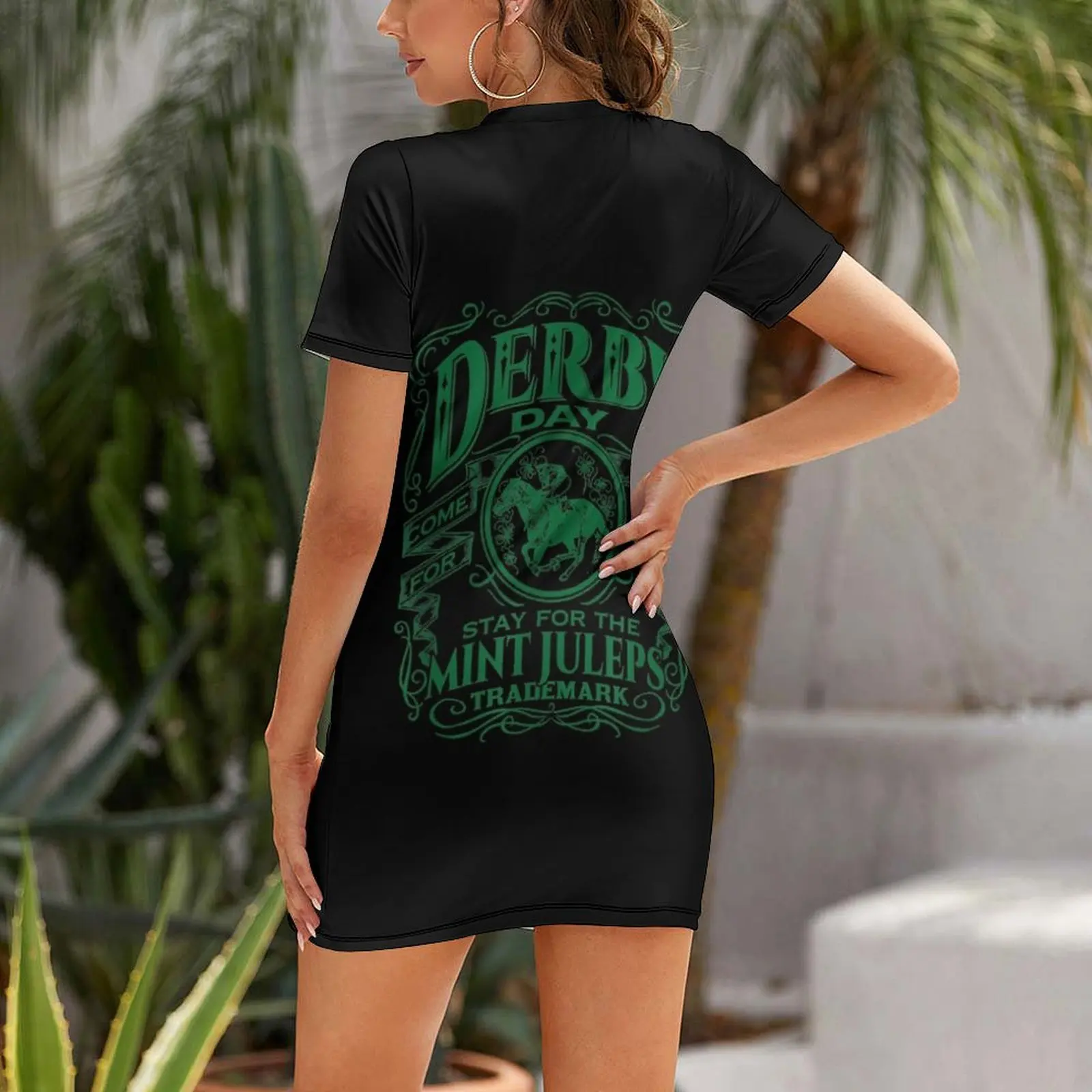 Funny Derby Day and mint juleps, Kentucky horse racing Short Sleeved Dress women's dresses luxury prom dresses