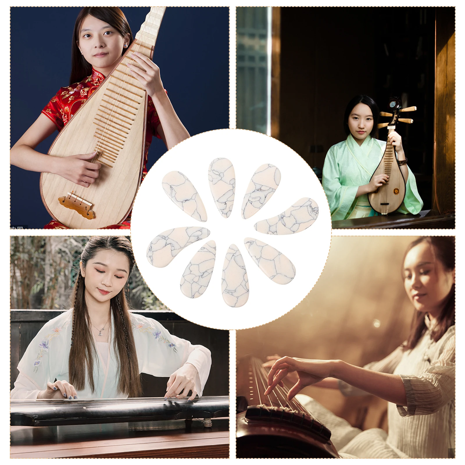 

Guzheng Nails Premium Fake Finger Picks Fingertip Protection Covers Pipa Accessories Wearable Instrument