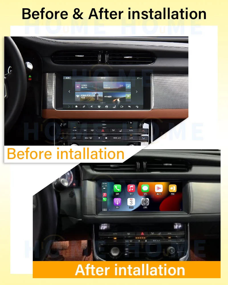 أندرويد 14 Carplay لجاكوار XF XFL 2016-2019 شاشة مركز إلكترونيات السيارات مشغل وسائط متعددة نظام تحديد المواقع راديو الملاحة واي فاي