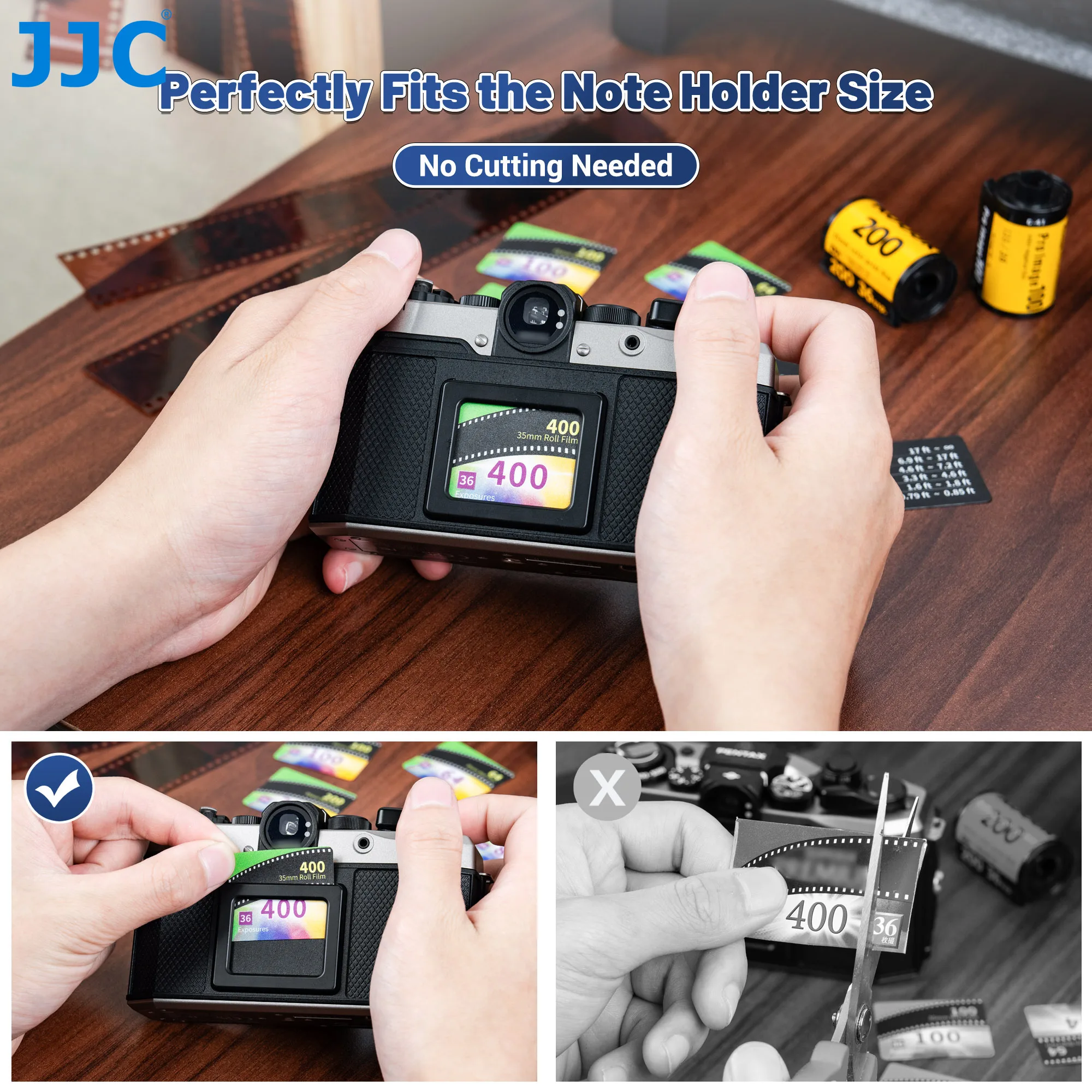 JJC فيلم سلبي التصوير أداة مجموعة بطاقات بطاقة تسجيل الفيلم ل PENTAX 17 فيلم كاميرا التركيز المسافة المرجعية بطاقة