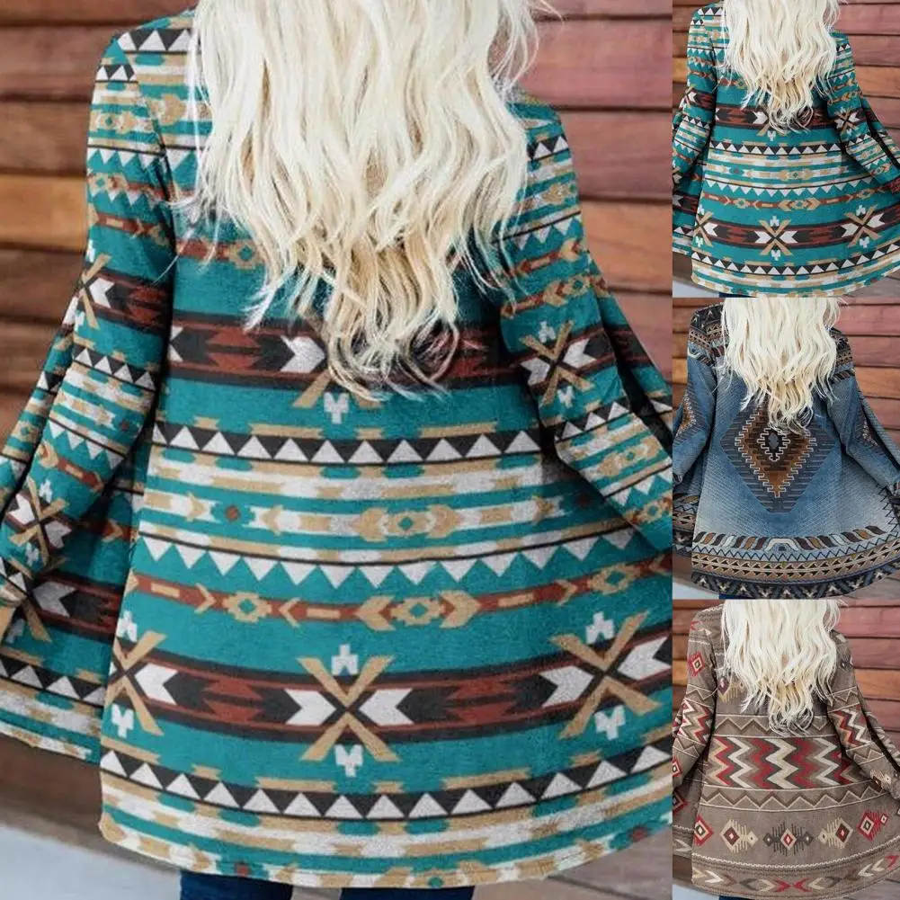 Female Coat Thick Coat Long Sleeve Trendy  Pretty Splicing Ethnic Style Sleeved Women Coat