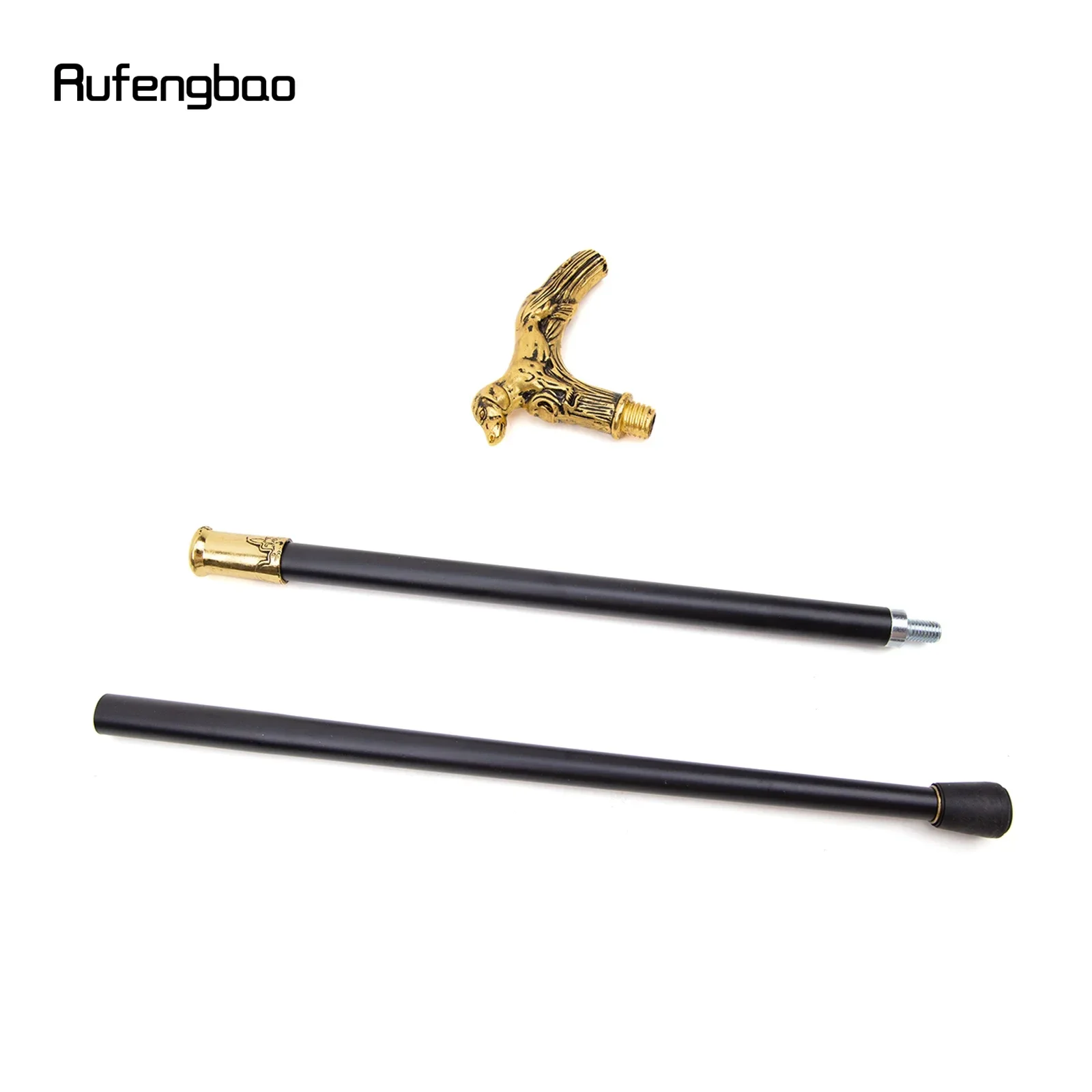 Golden Dog Handle หรูหรารูปแบบเดิน Stick Party แฟชั่น Elegant Walking Stick ตกแต่ง Cosplay Cane ลูกบิด Crosier 90 ซม