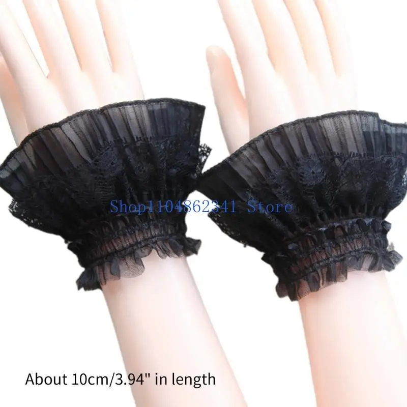 5asd Layered Lace Cuff Stretch Bracelet False Sleeves Wrist Cuffs Autumn & Winter Wild Sweater Decorative Sleeves Wrist Sleev