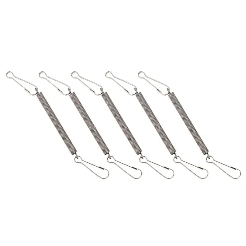 Stainless Steel Spring 3.1 In Metal Replacement Springs with 2 Clips for Small Animals Wire Cages Total Length 5.1 In