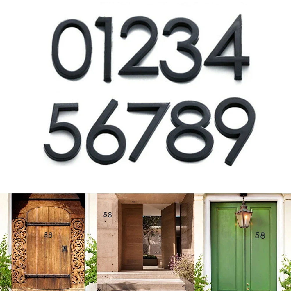 Adhesive Glossy 3D House Number Sticker Door Plate Sign Outdoor Mailbox Apartment Hotel Room Address Number Modern HomeDecor