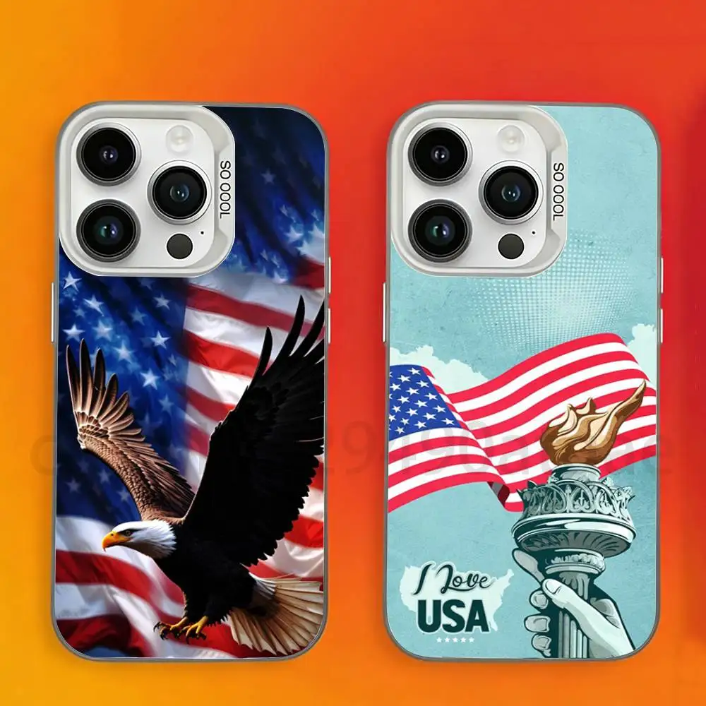 

America USA Flag Phone Case For iPhone 17,16,15,14,13,12,11,Pro,Max,Plus,Mini, Matte Shockproof Case