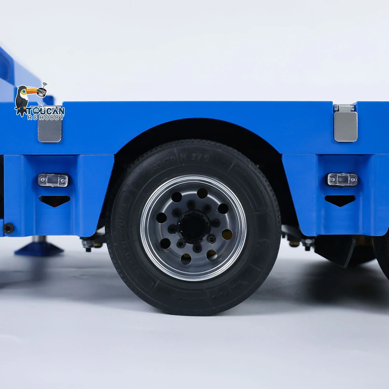 Remolque bajo de Metal de 2 + 5 ejes 1/14 RC, remolque Lowboy para juguetes, Tractor de control remoto, camión volquete, excavadora, cargador, Bulldozer, modelo de coche