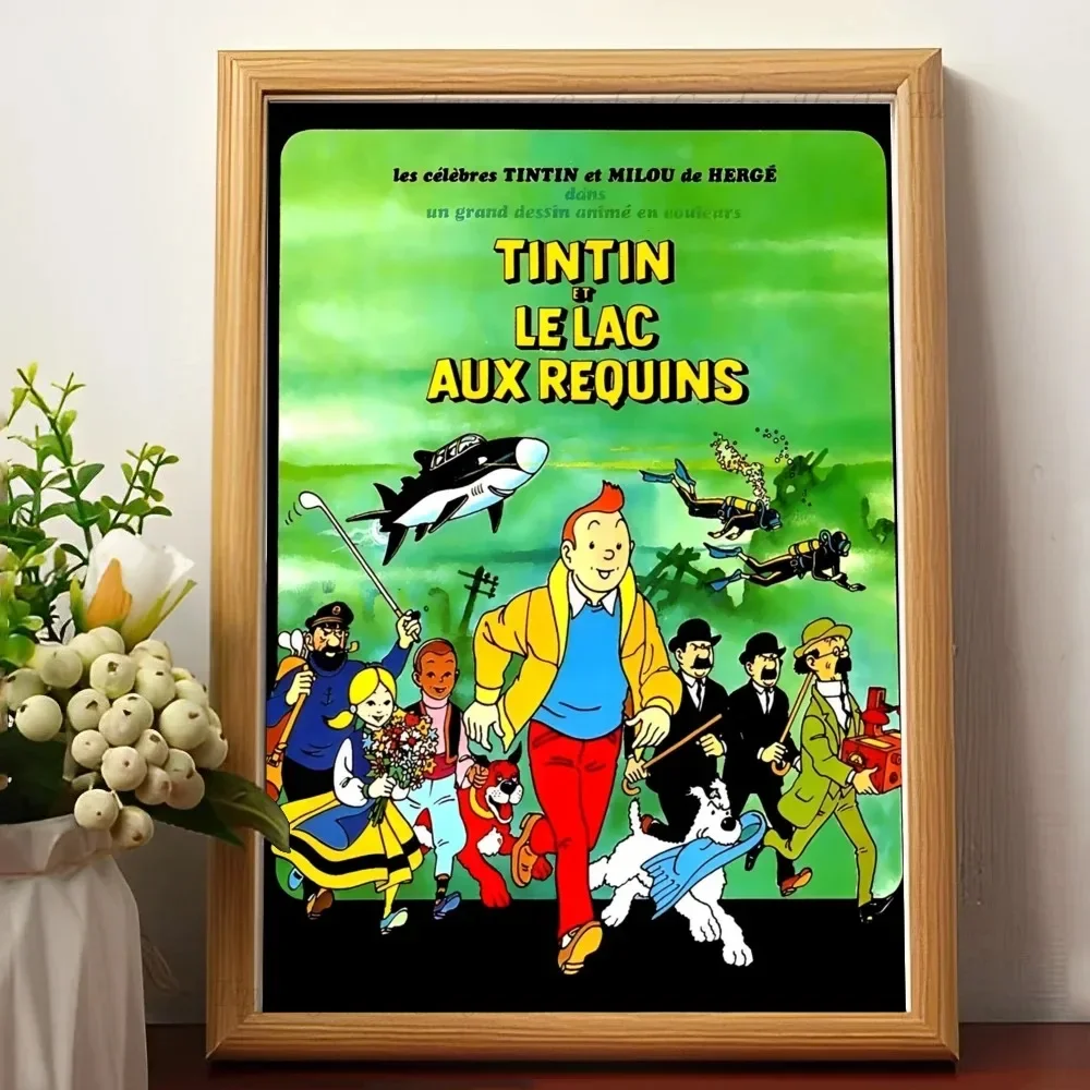 Tintins مغامرة قماش جدار الفن ديكور المنزل غرفة الديكور اللوحة الرقمية غرفة المعيشة ديكور المطعم