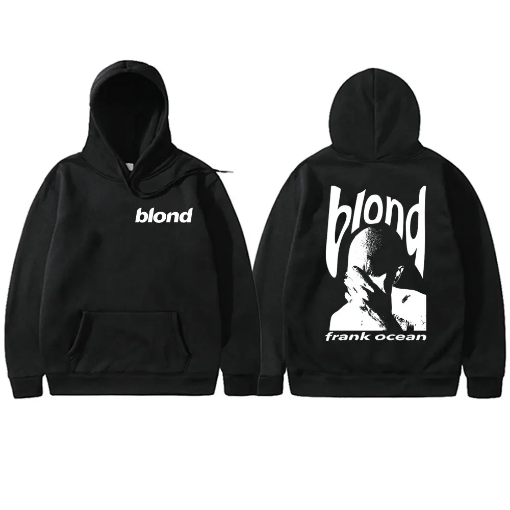 Frank Hip Hop Hoodie kebesaran, Sweatshirt Vintage laut mode pirang pria penyanyi musik populer R & B Hoodie pria Pullover kasual