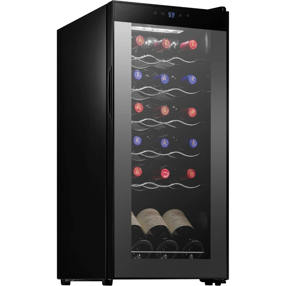 18 Bottle Slim Wine Fridge | Red & White Wine Chiller Ultra Quiet Operation | Mini Wine Cooler for Home & Office, 30x13x17 IN