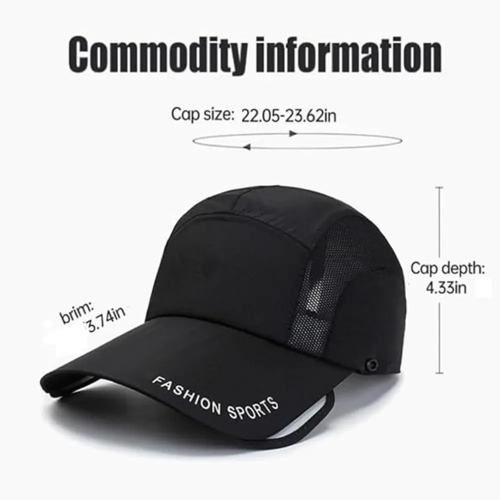 Retractable Brim Sun Hat Outdoor Cycling UPF 50+ Sunscreen Fishing Hat Sun Protection Breathable Multifunctional Sunblock Cap