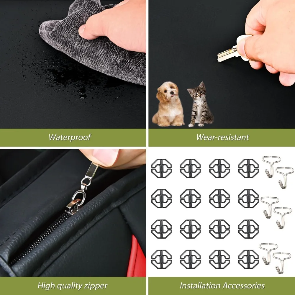 أغطية مقاعد السيارة المصنوعة من الجلد الصناعي المقاوم للماء وقابلة للتنفس مع مناسبة عالمية مضادة للانزلاق لشركة Hyundai وKia وCvic وCorolla وHonda Mode