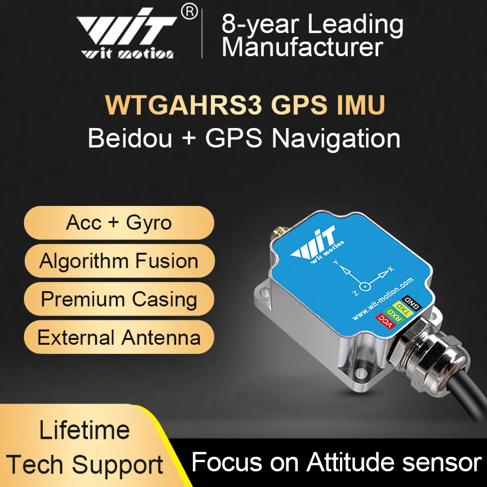 WitMotion WTGAHRS3 6-axis GPS-IMU Navigation System, Bulit-in Accelerometer+Electronic Gyro+Magnetometer+Barometer